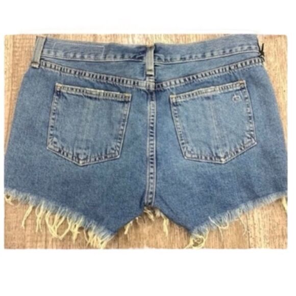 Rag & Bone Cut Off Winnie Distressed Denim Shorts - Picture 3 of 4